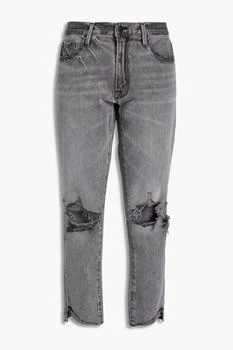 推荐La Garcon distressed mid-rise boyfriend jeans商品