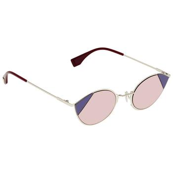 推荐Fendi Cut Eye Pink Cat Eye Ladies Sunglasses FF 0342/S 0AVB/U1 51商品