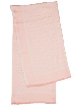 推荐Light pink FF-jacquard silk-blend scarf商品