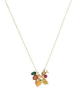 kate spade项链, Kate Spade | Fruit Salad Goldtone & Cubic Zirconia Cluster Pendant Necklace商品图片 7折