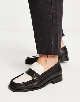 商品& Other Stories | & Other Stories leather two tone loafer shoes in black and cream,商家ASOS,价格¥858图片