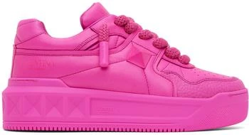 Valentino | Pink One Stud XL Nappa Leather Sneakers 
