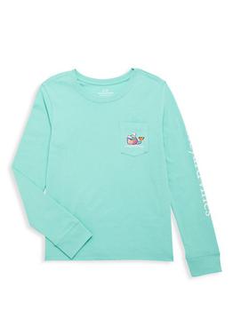 Vineyard Vines | Little Girl's & Girl's Glitter Starry Ski Whale Long-Sleeve T-Shirt商品图片,