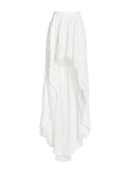 LOVESHACKFANCY代购, LOVESHACKFANCY | Bridal Halsey Embroidered High-Low Skirt商品图片 2.9折