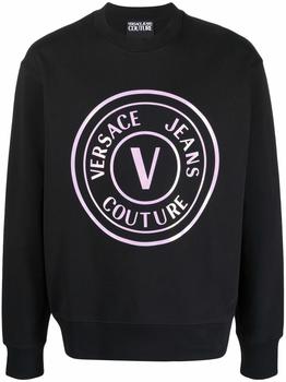 范思哲卫衣价格, Versace | VERSACE V-Emblem Sweatshirt Black商品图片 