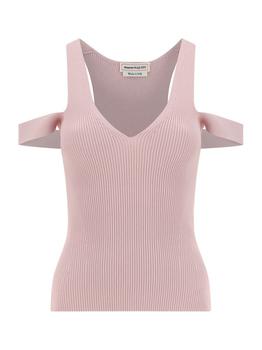 Alexander McQueen | Alexander McQueen V-Neck Cut Out Knitted Top商品图片,7.6折