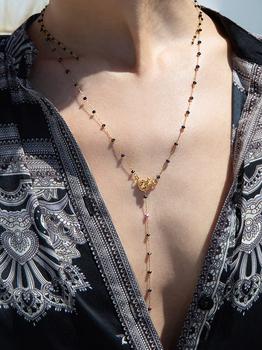 商品FANTASTIC PLANET | Black crystal Y necklace,商家W Concept,价格¥496图片