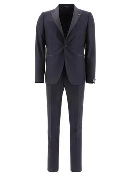 TAGLIATORE | Single-Breasted Tailored Suit Suits Blue,商家Wanan Luxury,价格¥2534
