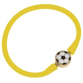 Canvas Style | Enamel Soccer Ball Silicone Bali Bracelet In Yellow,商家Verishop,价格¥212