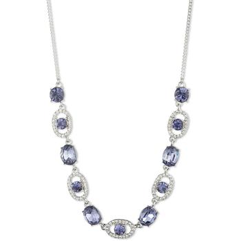 纪梵希项链价格, Givenchy | Silver-Tone Crystal Oval Frontal Necklace, 16" + 3" extender商品图片 