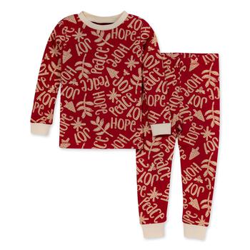 product Baby Boys' Pajamas, Tee and Pant 2-Piece Pj Set, 100% Organic Cotton image