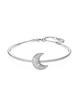 商品Swarovski | Luna Rhodium-Plated & Swarovski Crystal Crescent Moon Bangle,商家Saks Fifth Avenue,价格¥1246图片