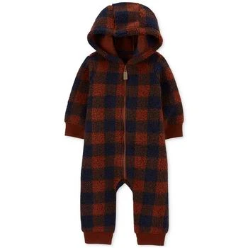 Carter's | Baby Boys Hooded Sherpa Fleece Zip-Up Jumpsuit 4.9折×额外8.5折, 独家减免邮费, 额外八五折