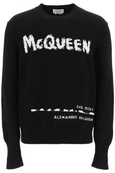 Alexander McQueen | Alexander mcqueen mcqueen graffiti cotton sweater商品图片,5.3折