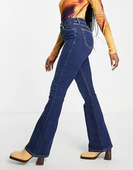 推荐Topshop Jamie flare jeans in rich blue商品