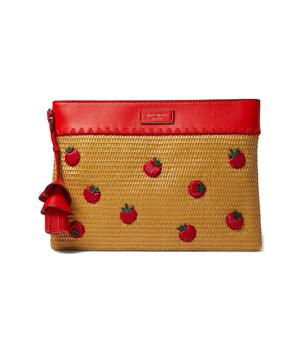 推荐Tomato Novelty Embellished Straw Tomato Clutch商品