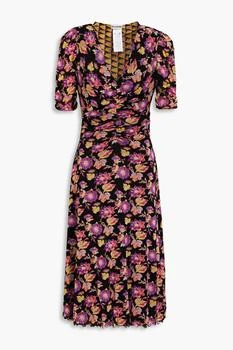 Diane von Furstenberg | Koren ruched floral-print stretch-mesh midi dress 5.5折×额外8折, 额外八折