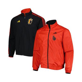 推荐Men's Red and Black Belgium National Team AEROREADY Reversible Anthem Reversible Full-Zip Jacket商品