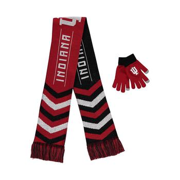 推荐Men's and Women's Crimson Indiana Hoosiers Glove and Scarf Combo Set商品