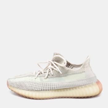 yeezy season怎么样, [二手商品] YEEZY | Yeezy x adidas Beige/Grey Knit Fabric Boost 350 V2 Citrin Low-Top Sneakers Size 43 1/3商品图片 满1件减$100, 满减