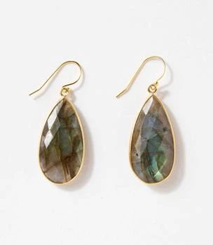 Felix Z | Large Natural Gemstone Earrings In Labradorite,商家Premium Outlets,价格¥500