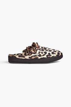 ganni鞋, Ganni | Quilted leopard-printed satin slippers商品图片 4.4折