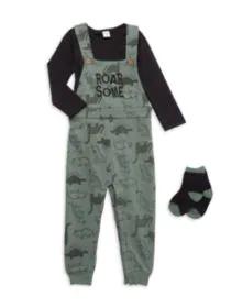 product Baby Boy's 3-Piece Dino-Print Overalls, Bodysuit & Socks Set image
