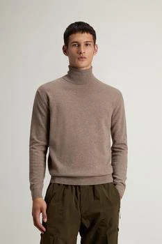 Woolrich | Pure Lambswool Turtleneck Sweater - Men - Blue,商家Woolrich,价格¥1459