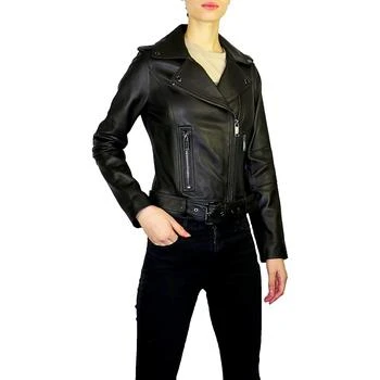 Michael Kors | Michael Kors women's Moto Leather Jacket-Scarlet,商家Premium Outlets,价格¥1343