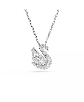 Swarovski | Swan Rhodium Plated Pendant Necklace,商家Macy's,价格¥1389