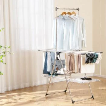 Hivvago | Large Foldable Clothes Drying Rack with Tall Hanging Bar,商家Premium Outlets,价格¥675