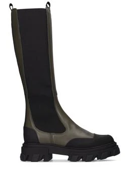 Ganni | 50mm Leather Tall Boots 额外7折, 额外七折