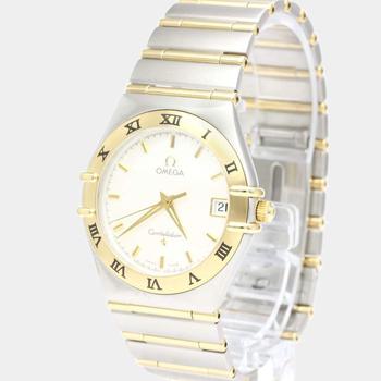 [二手商品] Omega | Omega Silver 18k Yellow Gold And Stainless Steel Constellation 1212.30 Quartz Men's Wristwatch 33 mm商品图片,2.2折