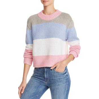 AQUA | Aqua Womens Cropped Stripe Pullover Sweater商品图片,1.2折, 独家减免邮费