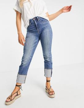 推荐Madewell straight leg cuffed jeans in indigo wash商品