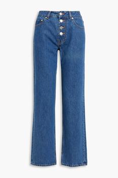 推荐Printed high-rise straight-leg jeans商品