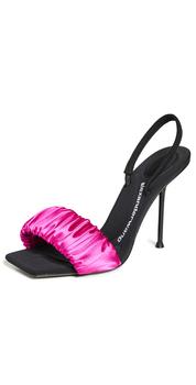 alexander wang鞋真假, Alexander Wang | Alexander Wang Julie Scrunchie Slingbacks商品图片 5折