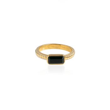 商品Anna Beck Smooth Rectangular Ring in Black Onyx RG10247图片