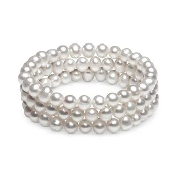 Macy's | 3-Pc. Set White Cultured Freshwater Pearl (6-1/2 mm) Stretch Bracelets (Also in White/Gray/Peacock & White/Pink Gray),商家Macy's,价格¥1199