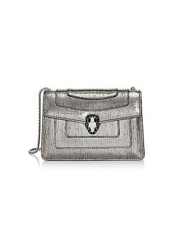 BVLGARI | Serpenti Nightbird Metallic Leather Flap Shoulder Bag商品图片,