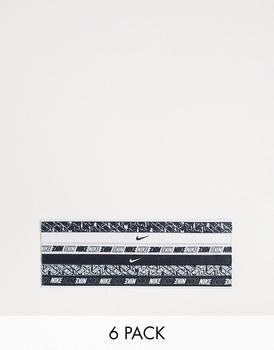 NIKE | Nike 6 pack mixed logo print headbands in black and white商品图片,额外9.5折, 额外九五折
