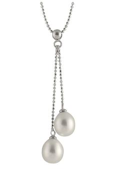 商品Double Drop 14–15mm Cultured Freshwater Pearl Pendant Necklace图片