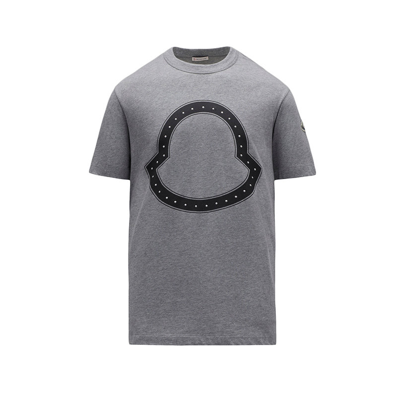Moncler | 【预售3-7天】Moncler/蒙克莱 22年秋冬新款 男士深灰色纯棉铆钉徽标短袖T恤H10918C000158390T989商品图片,7.9折, 包邮包税