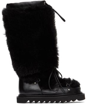 product Black Shearling Studded Boots image