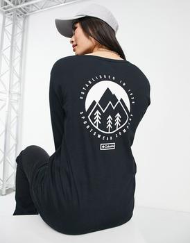Columbia | Columbia North Cascades back print long sleeve t-shirt in black商品图片,