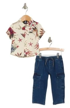 Volcom | Floral Button-Up Shirt & Cargo Pants Set,商家Nordstrom Rack,价格¥78