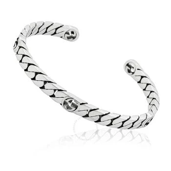 Gucci | Ladies Sterling Silver Interlocking G Cuff Bracelet,商家Jomashop,价格¥2666