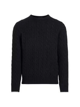 推荐COLLECTION Braided Cable-Knit Crewneck Sweater商品