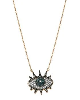 Bee Goddess | Eye Light 14k Pave Diamond Lashes Pendant Necklace,商家Neiman Marcus,价格¥24790