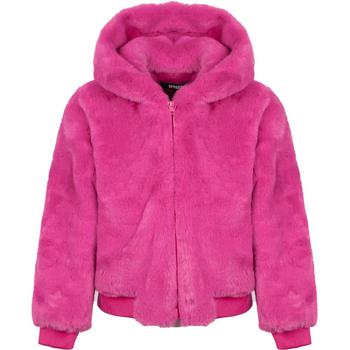 推荐Lily kids faux fur hooded coat with pockets confetti pink商品